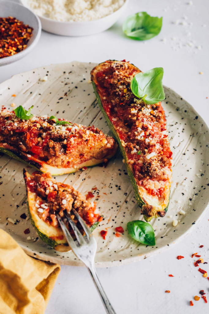 Easy Vegan Zucchini Boats