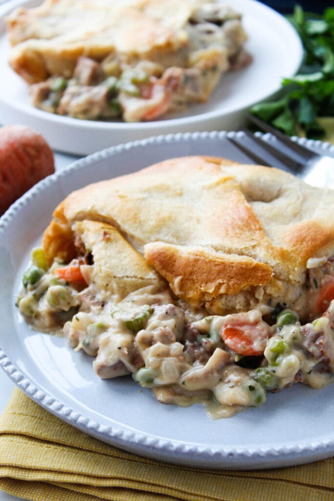 Easy Vegetarian Chicken Pot Pie with Crescent Roll