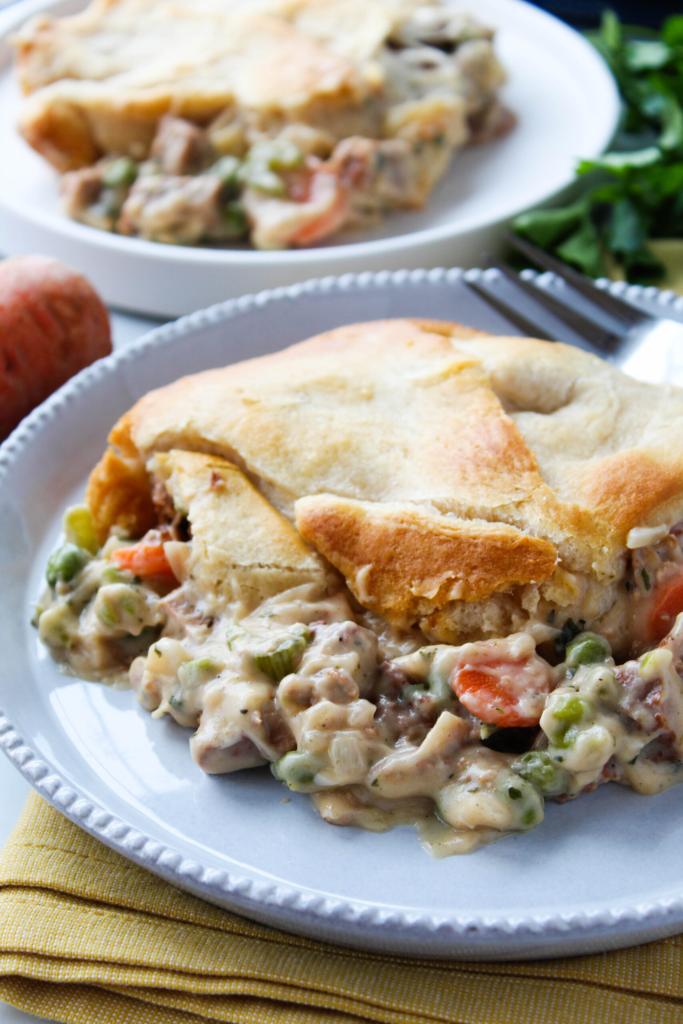 Easy Vegetarian Chicken Pot Pie with Crescent Roll