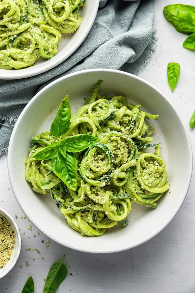 Raw Avocado Pesto Zucchini Noodles