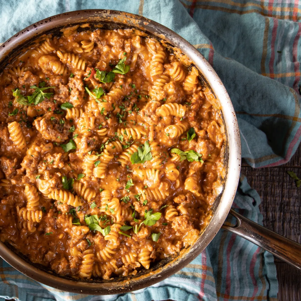 Vegetarian Hamburger Helper (One-Pot Recipe!)