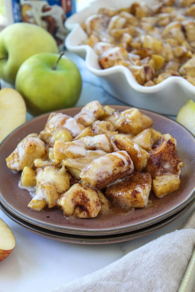 Apple Fritter Cinnamon Roll Bake