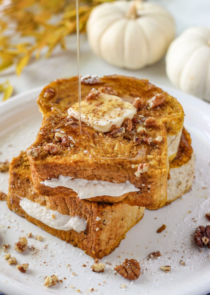 Pumpkin Cream Cheese Stuffed French Toast