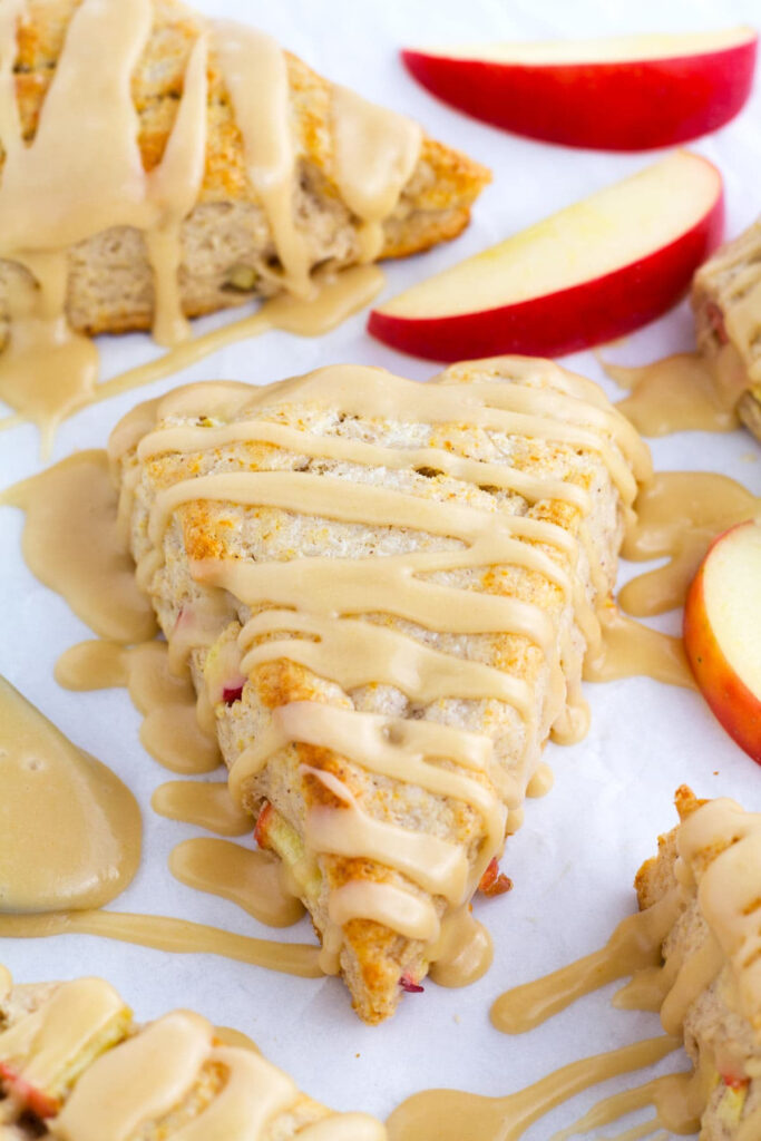 Moist Apple Scones with Maple Glaze