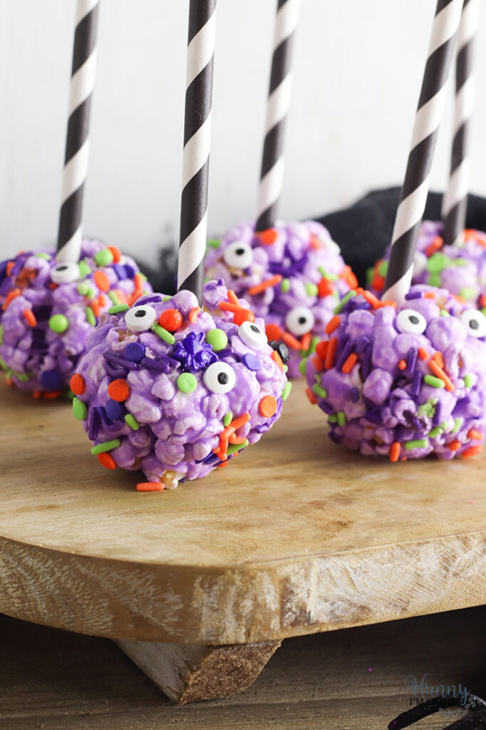 Popcorn Halloween Treats with Spooky Candy Eyes